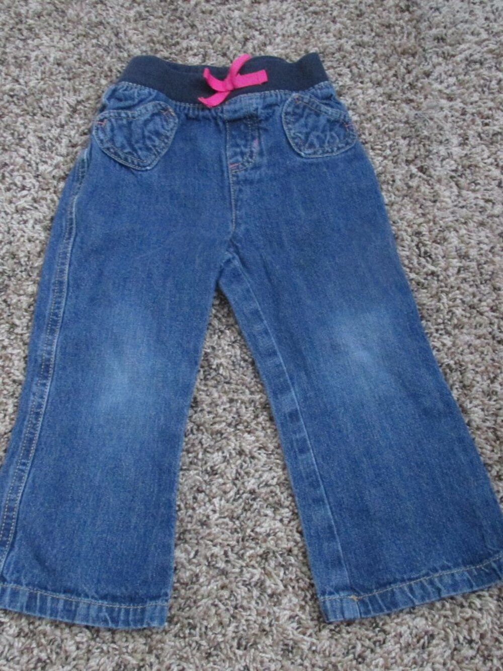 Jumping‎ Beans Pull On Jeans Toddler Girls Size 24M Blue Denim Elastic Pockets